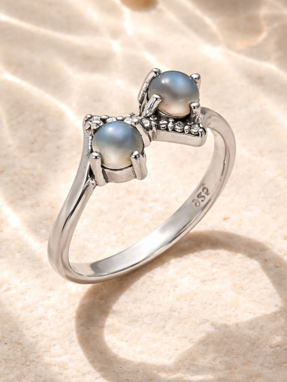 Gray Moonstone Ring